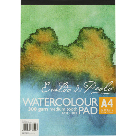 A4 Watercolour Pad Cold Pressed 300gsm 10 Sheets