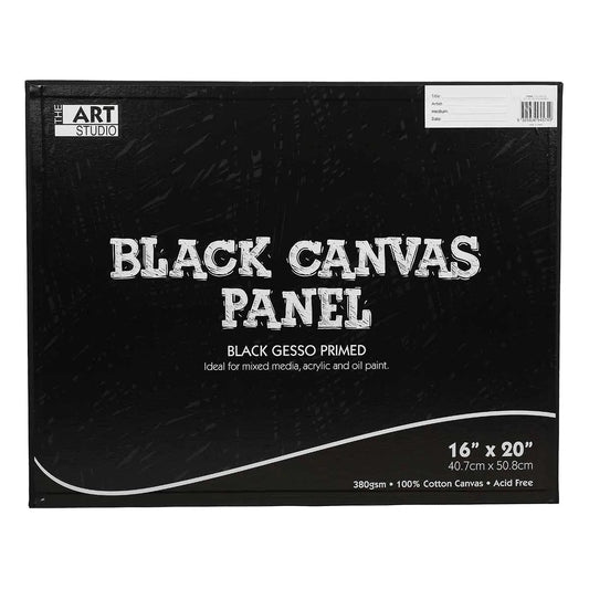 Black Canvas Panel 16 x 20 Inch