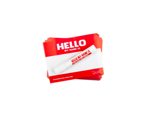 "Hello My Name Is" Stickers - Red