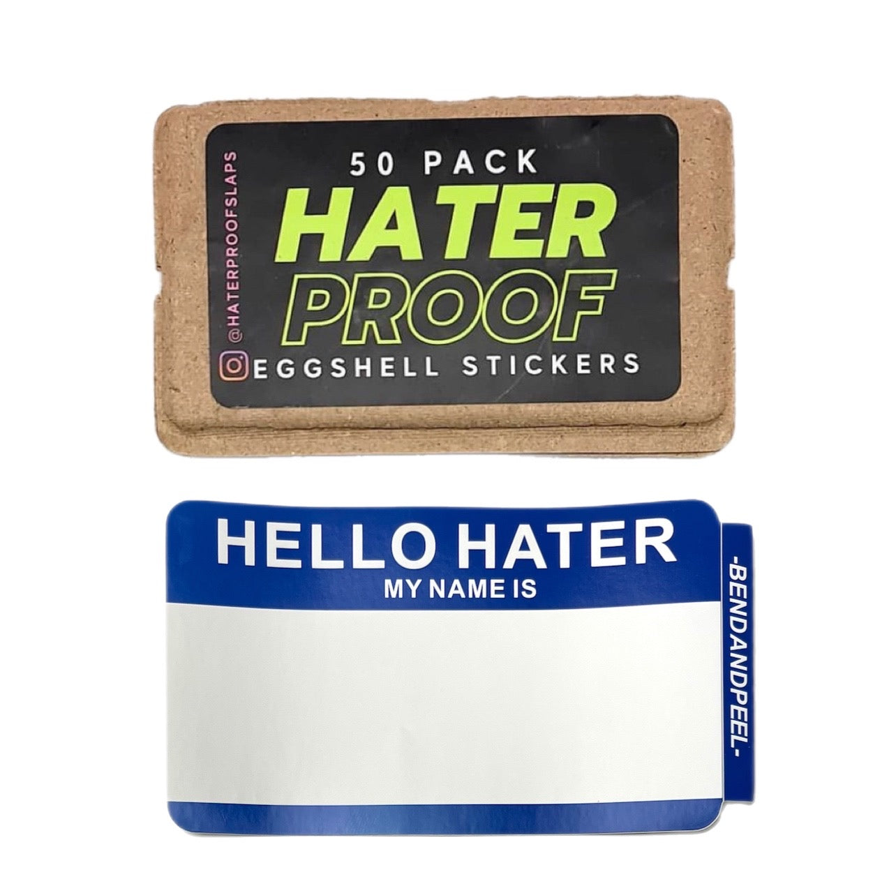 Eggshell Stickers - Hello Hater Blue